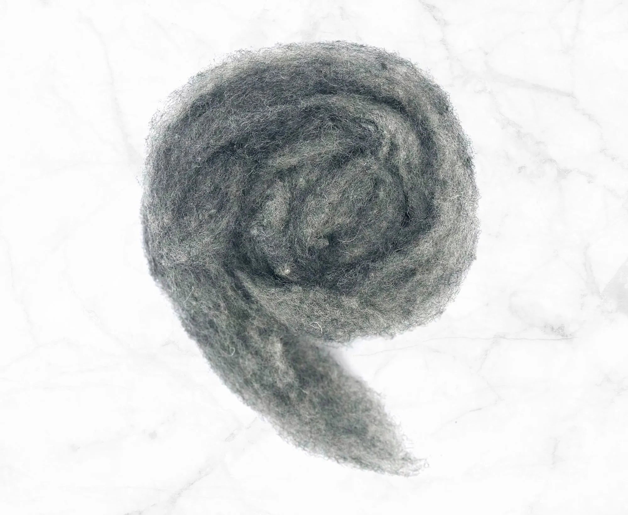 Carded Light Grey Cheviot Sliver.