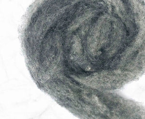 Carded Light Grey Cheviot Sliver Carded Wool WoW