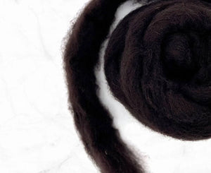 Carded Corriedale Sliver Mocha Carded Wool WoW