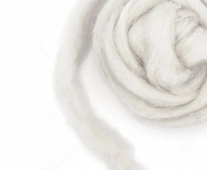 Carded Corriedale Sliver Chalk Carded Wool WoW