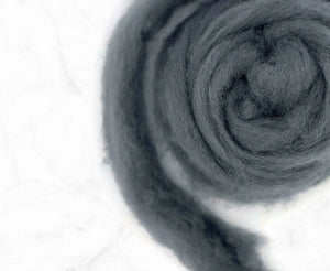 Carded Corriedale Sliver Granite Carded Wool WoW