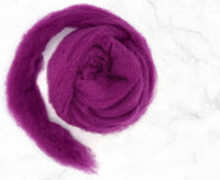 Carded Corriedale Sliver Damson.