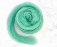 Carded Corriedale Sliver Aqua.
