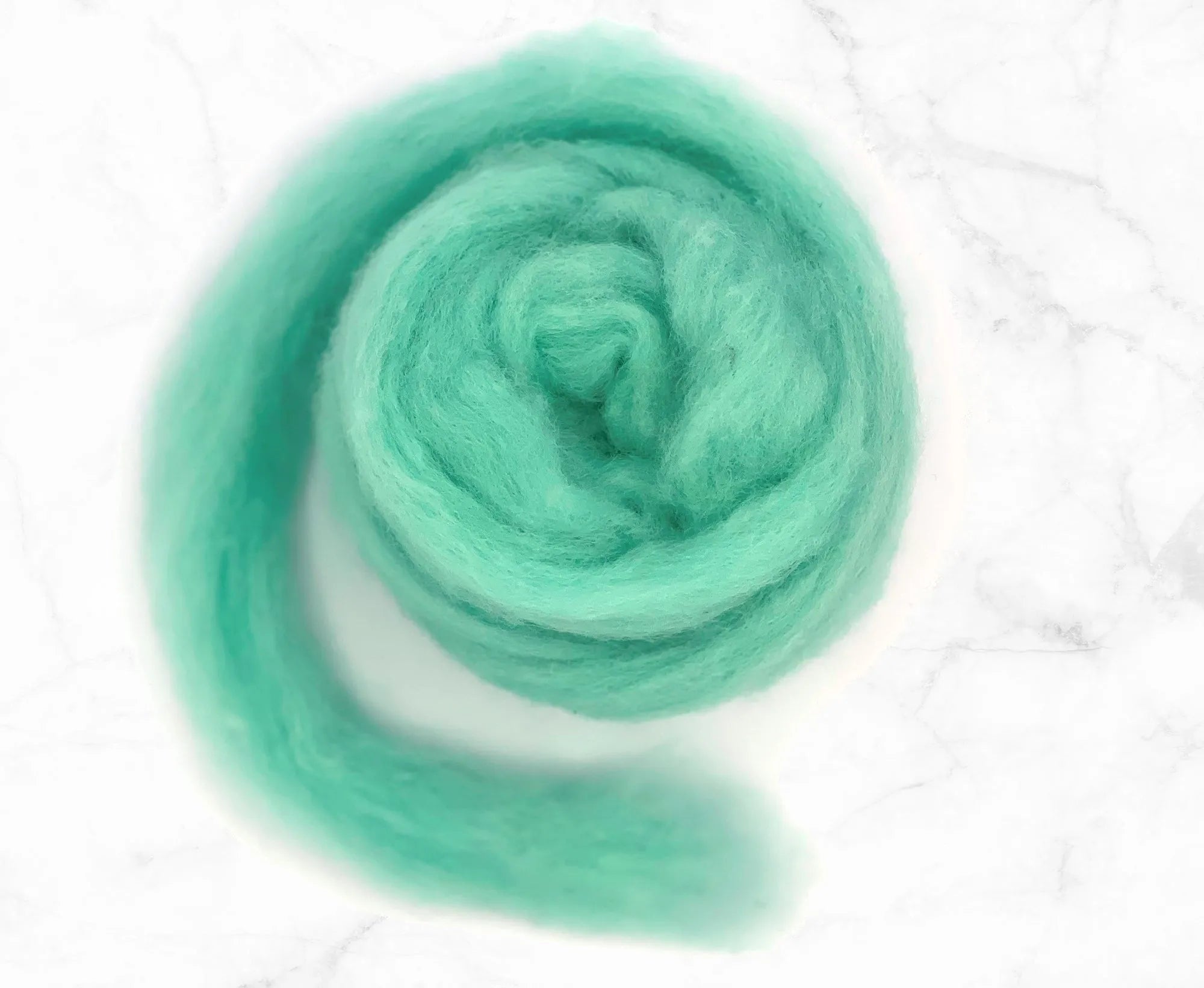 Carded Corriedale Sliver Aqua.