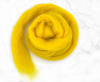Carded Corriedale Sliver Buttercup.