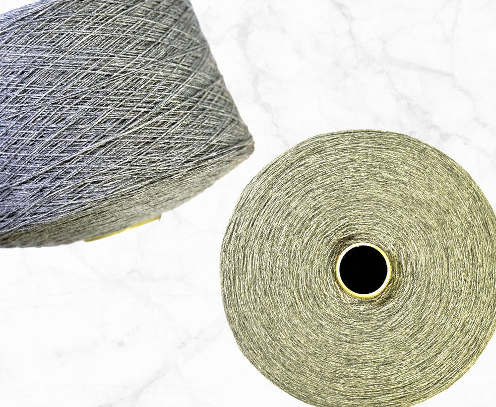 100% Wool Light Grey Weaving Yarn Cone.