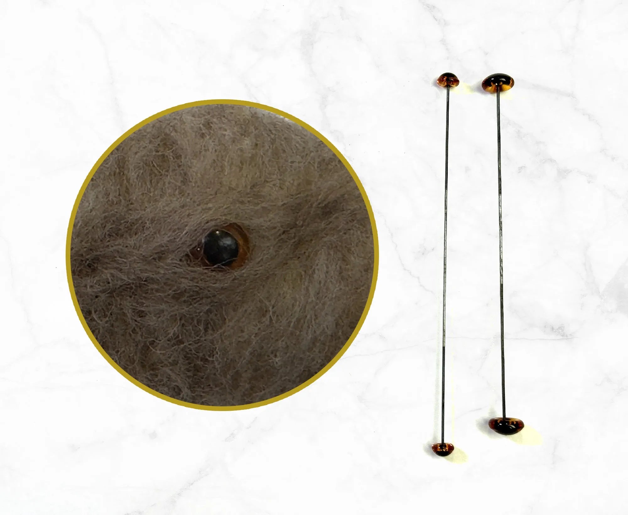 Amber Glass Eyes On Sticks.