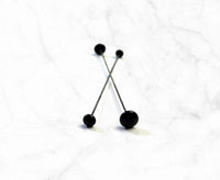 Black Glass Eyes On Sticks.