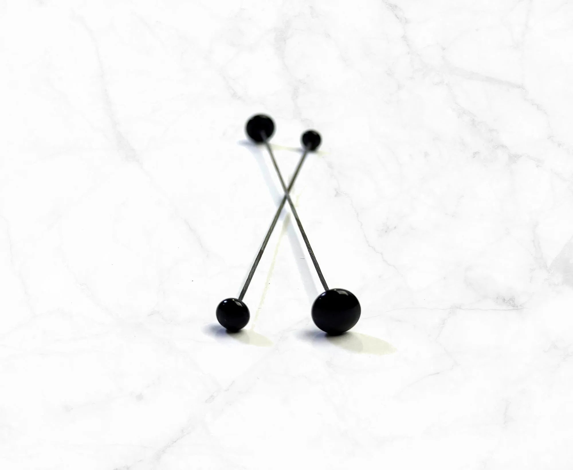 Black Glass Eyes On Sticks.