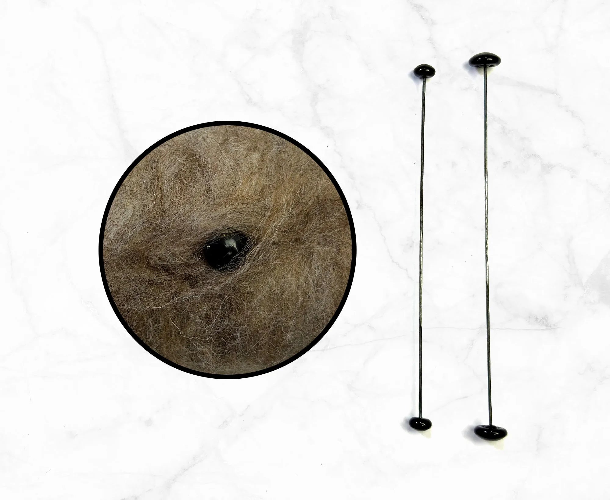 Black Glass Eyes On Sticks.