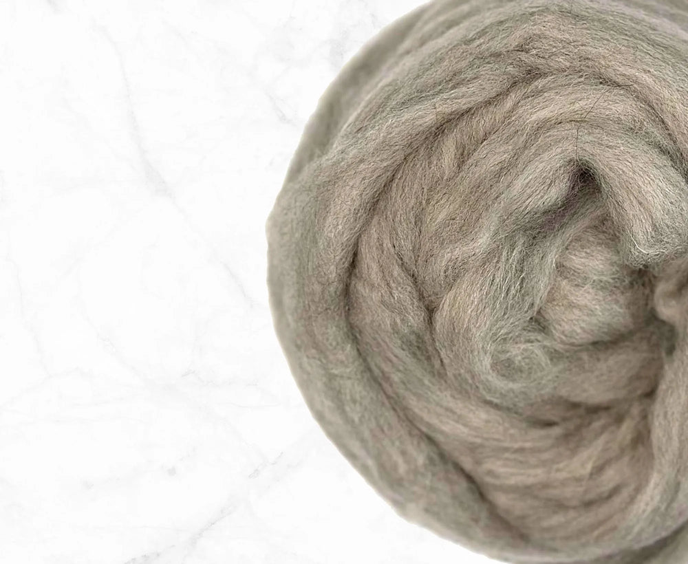 Grey Polwarth Top Natural Wool Top WoW