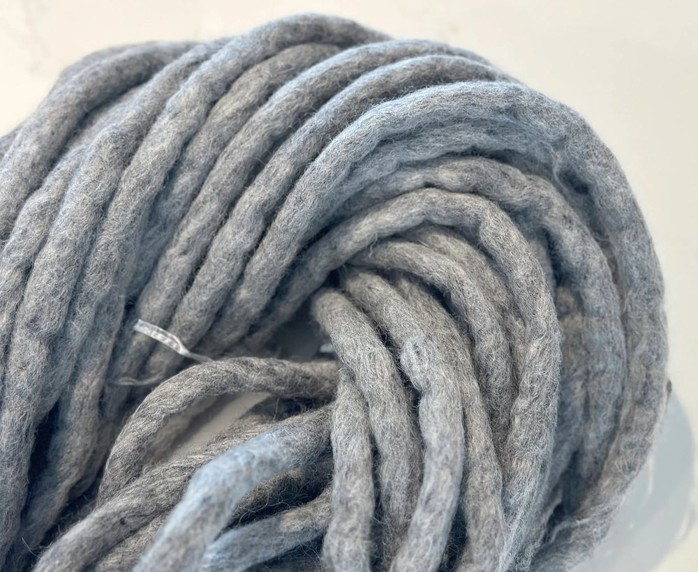 Grey Super Thick Dread Felted Yarn.