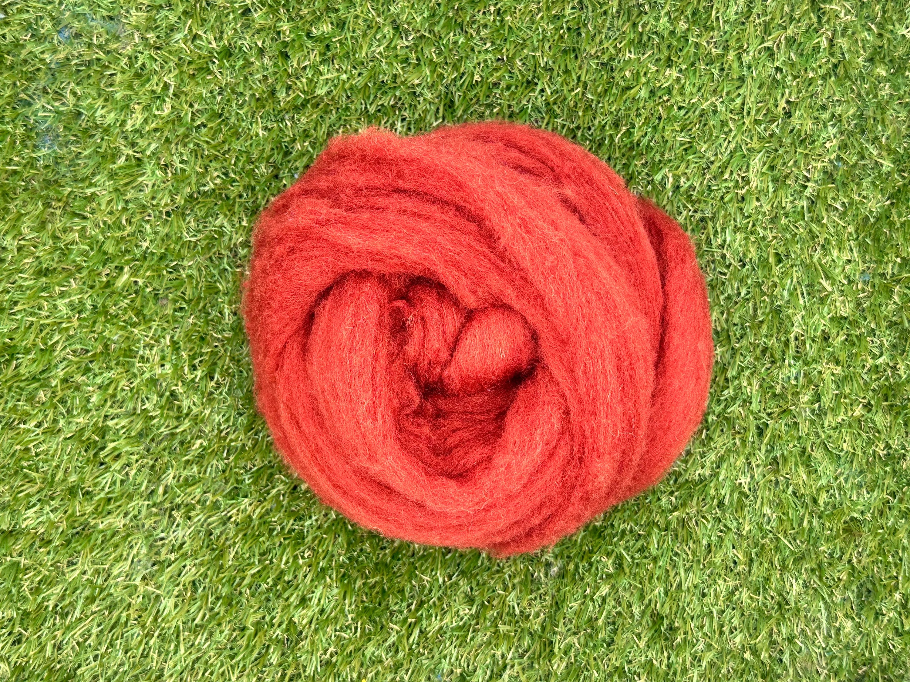 Oxide Orange Carded Corriedale Sliver Blends World Of Wool