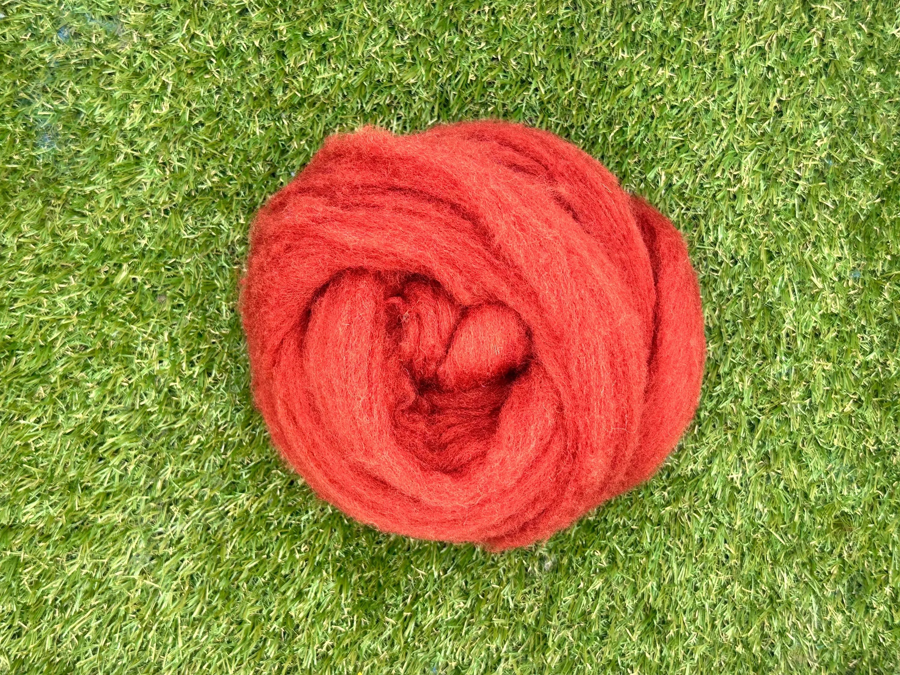 Oxide Orange Carded Corriedale Sliver Blends World Of Wool