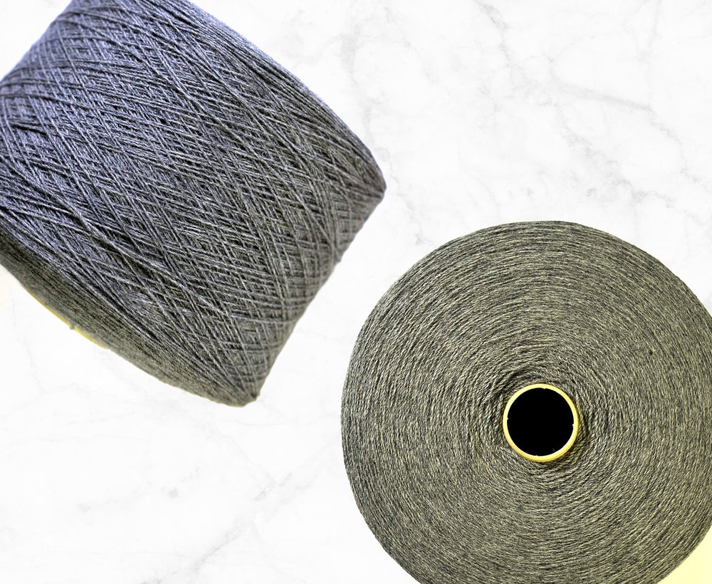 100% Wool Dark Grey Weaving Yarn Cone.