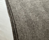 100% Lambswool Herringbone Throw Mid Grey.
