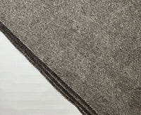100% Lambswool Herringbone Throw Mid Grey.