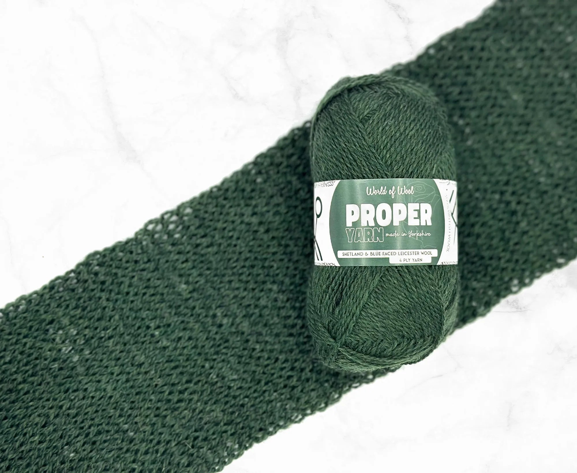 By Eck Green Proper 4 Ply Yarn.