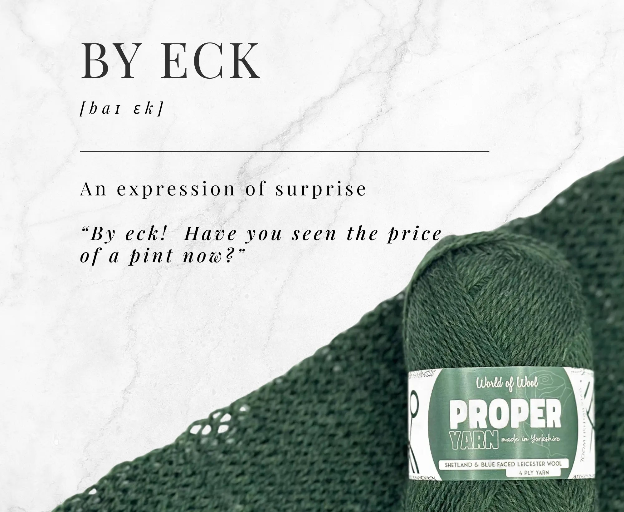 By Eck Green Proper 4 Ply Yarn.