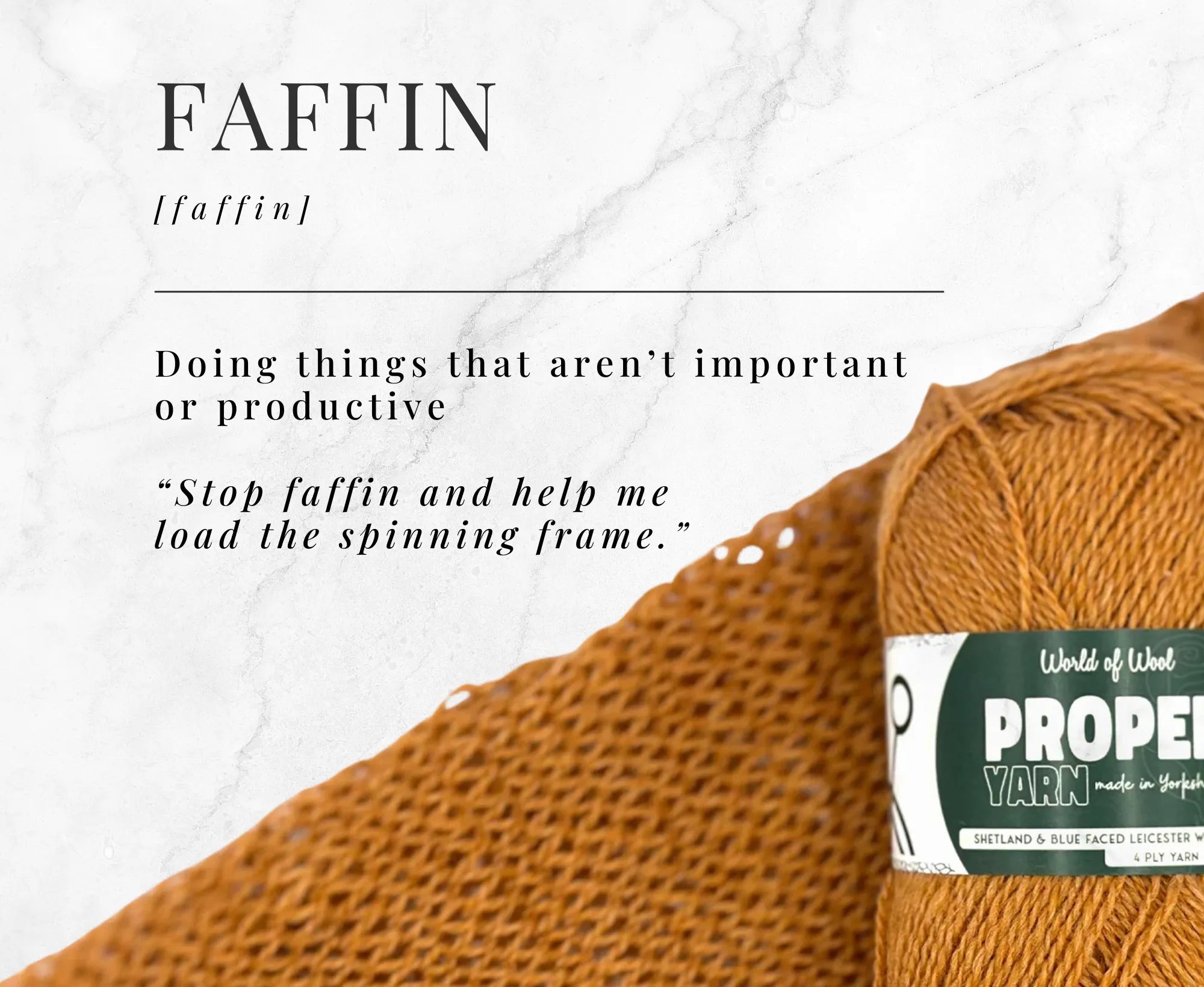 Faffin Orange Proper 4 Ply Yarn.