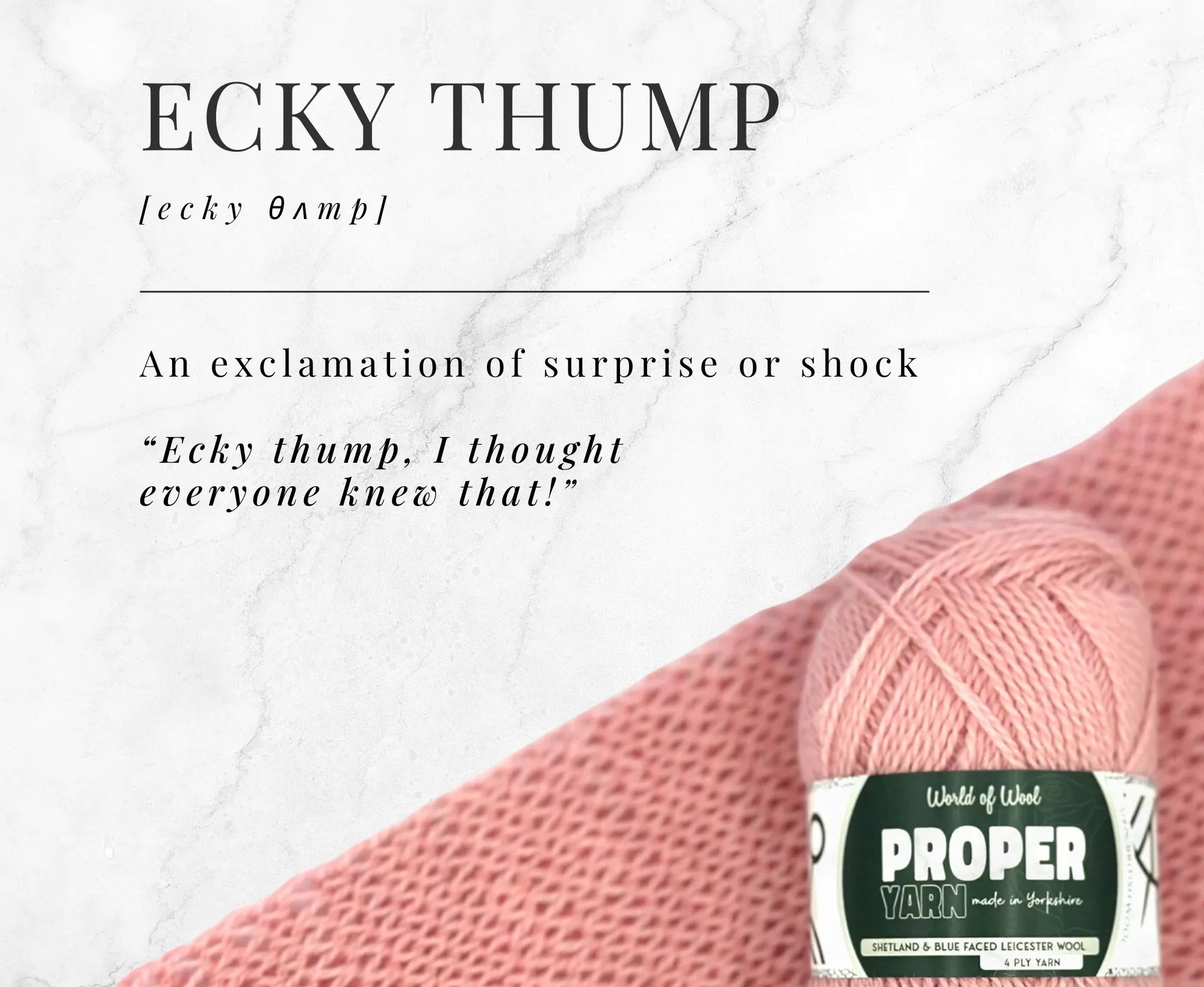 Ecky Thump Pink Proper 4 Ply Yarn.