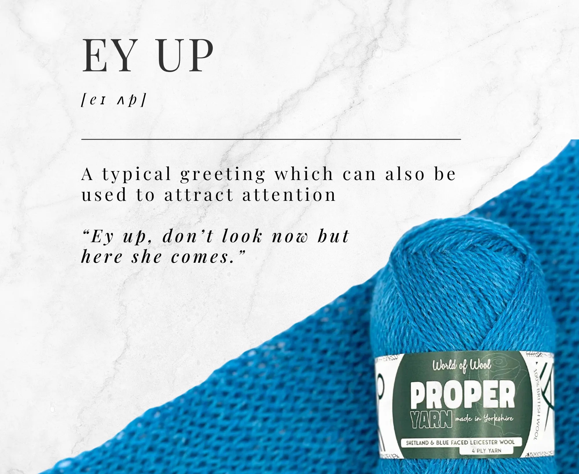 Ey Up Blue Proper 4 Ply Yarn