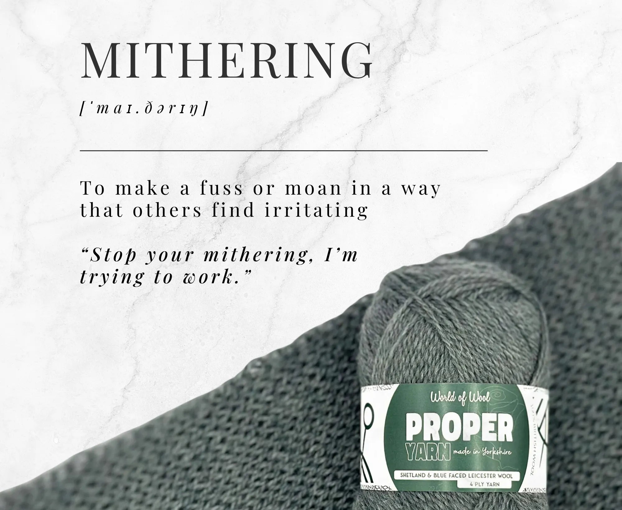 Mithering Grey Proper 4 Ply Yarn