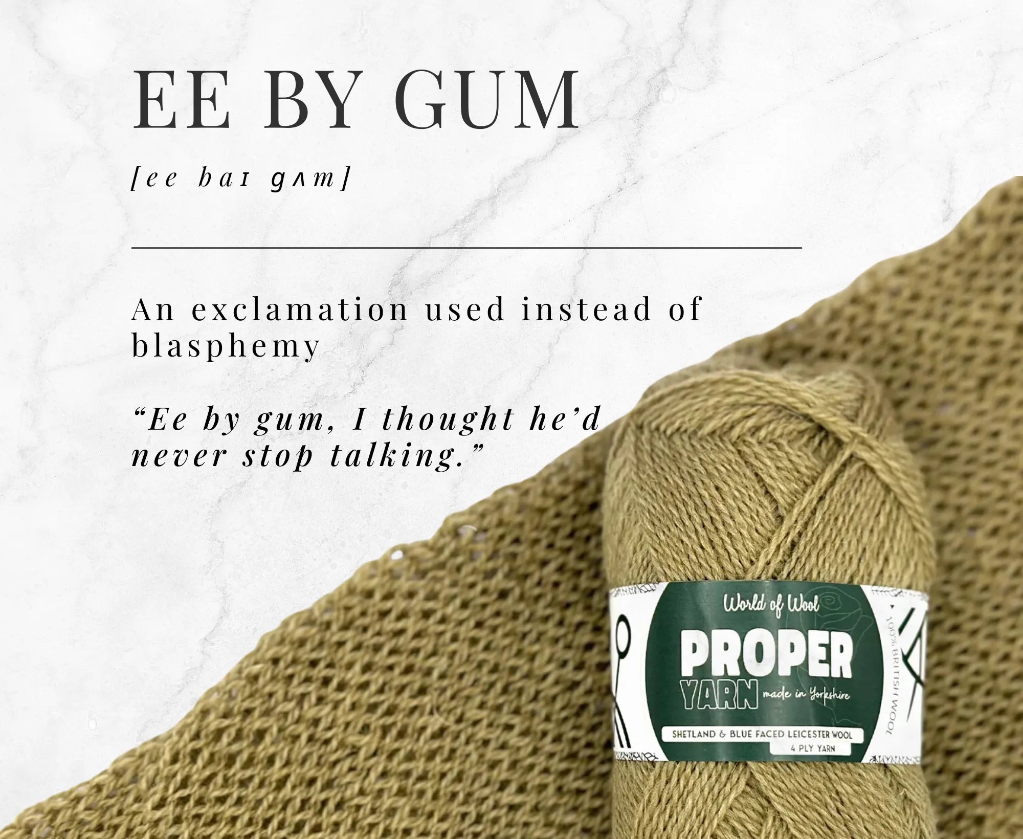 Ee By Gum Green Proper 4 Ply Yarn.