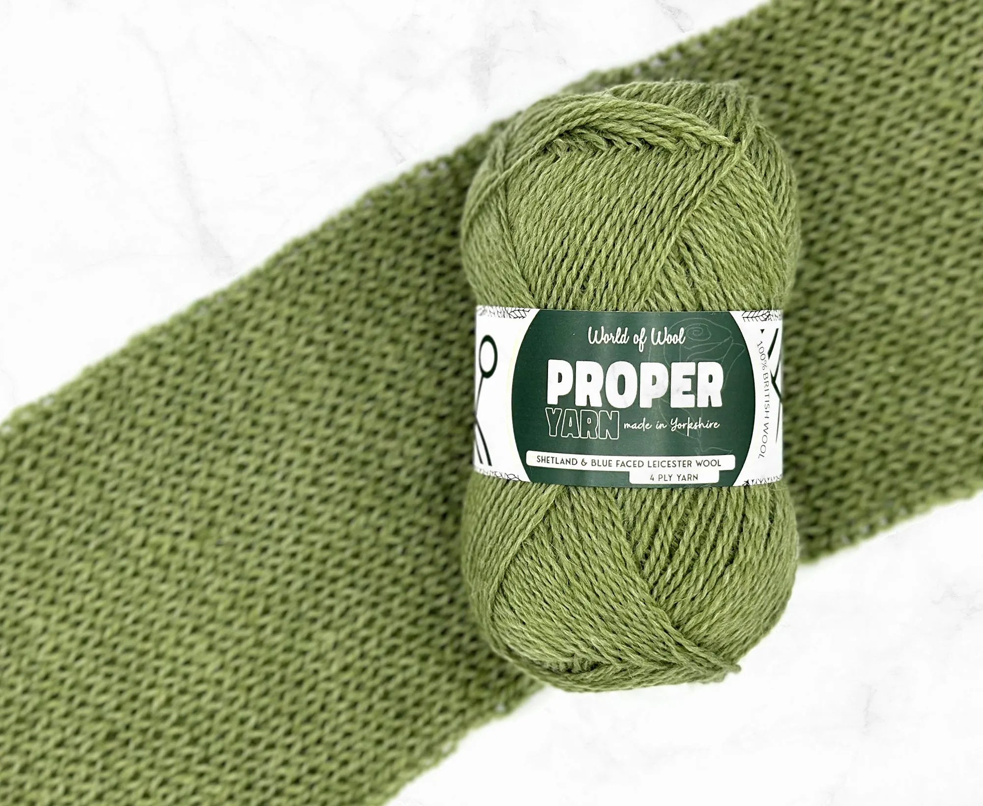 Ginnel Green Proper 4 Ply Yarn.