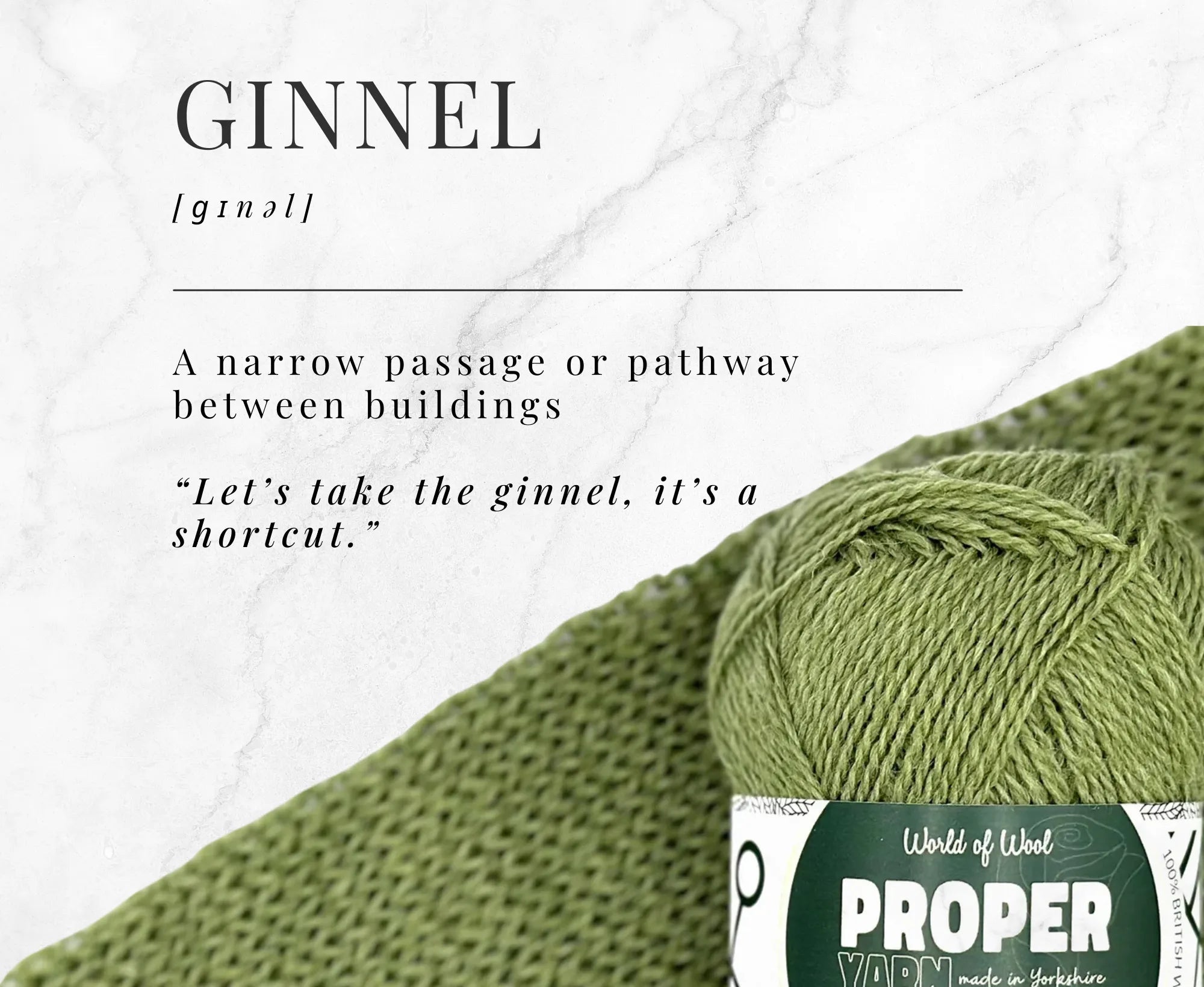 Ginnel Green Proper 4 Ply Yarn.