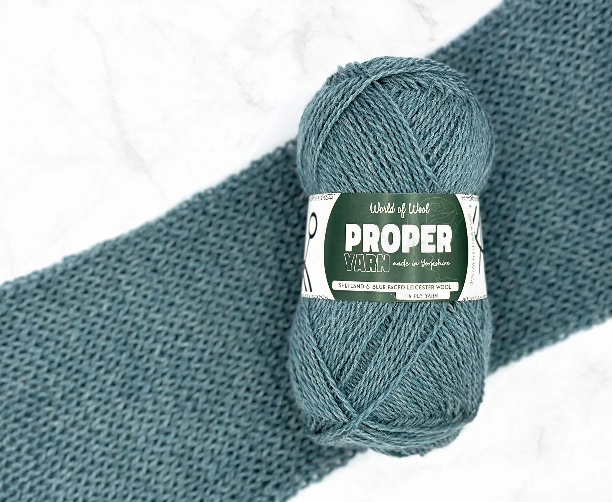Gander Green Proper 4 Ply Yarn.