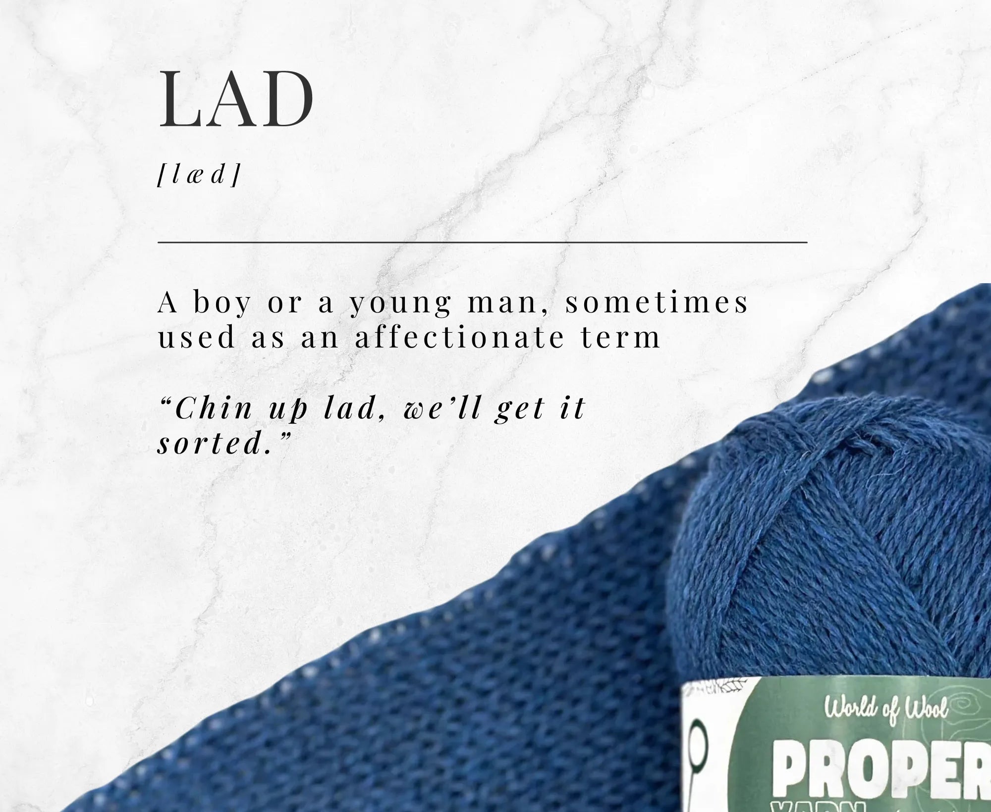 Lad Blue Proper 4 Ply Yarn.