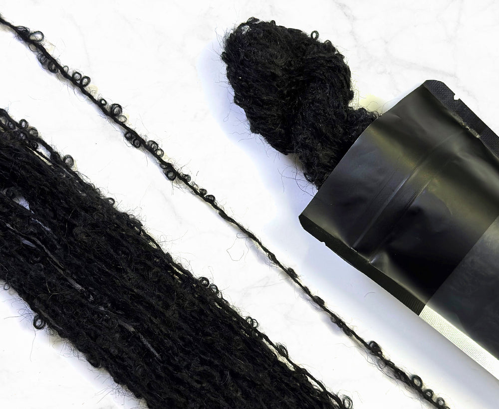 Jet Black Loopy Ringlets Dolls Hair.