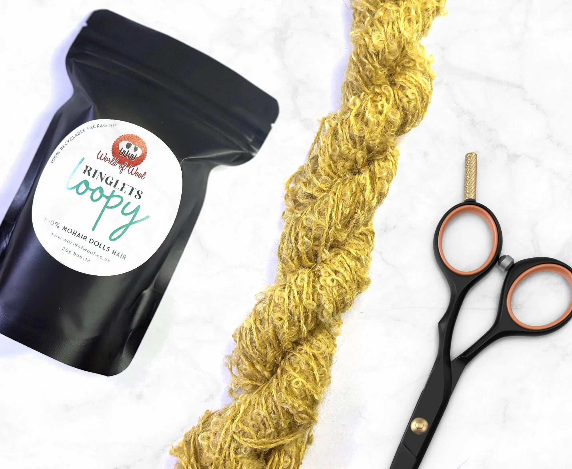 Honey Blonde Loopy Ringlets Dolls Hair.