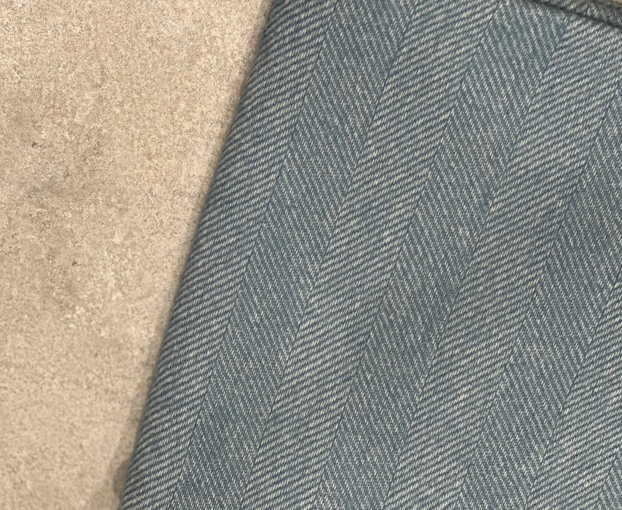 100% Lambswool Herringbone Throw Sea Breeze Blue.