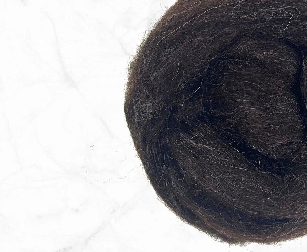 Black Irish Top Natural Wool Top WoW