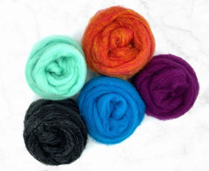 The Fallen Rainbow Collection | Carded Sliver Mixed Bag Carded Wool WoWkit