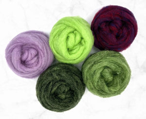 The Wisteria Collection | Carded Sliver Mixed Bag Carded Wool WoWkit