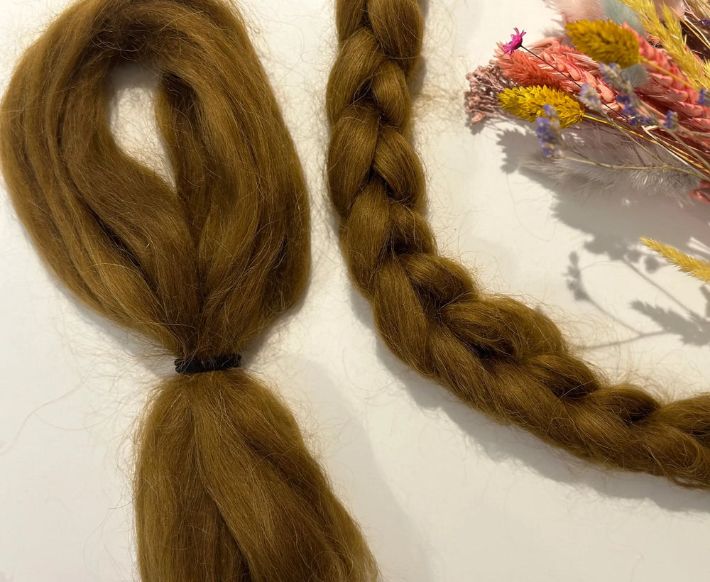 Chestnut Fire Wavy Dolls Hair.