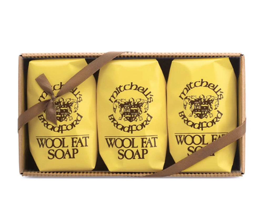 Mitchells Wool Fat Soap 3 Bath Size Bars Gift Set.