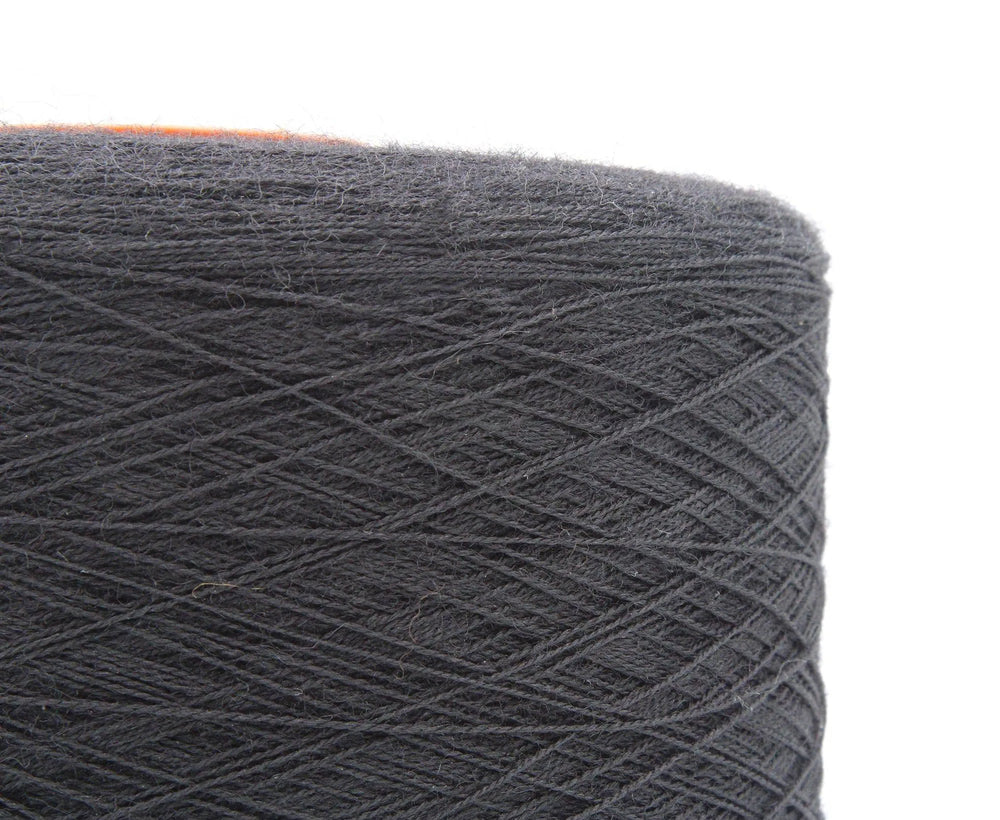100% Wool Black Weaving Yarn Cone.