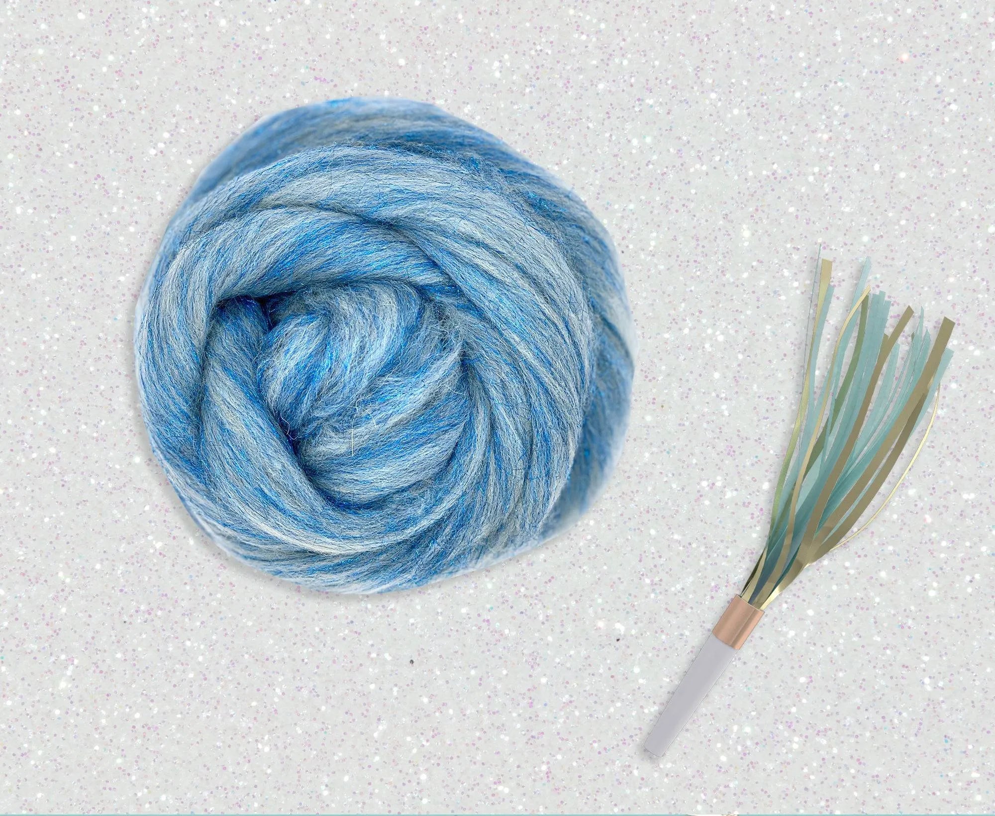 Glitter White/Blue - World of Wool