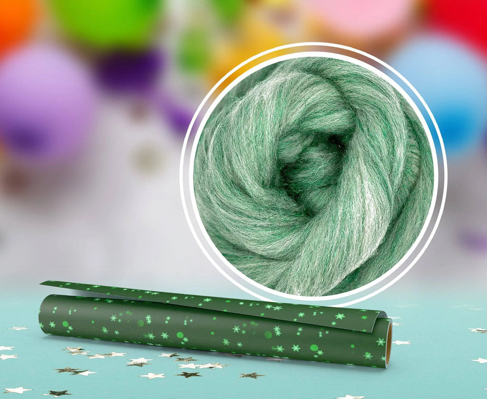 Glitter White/Green - World of Wool