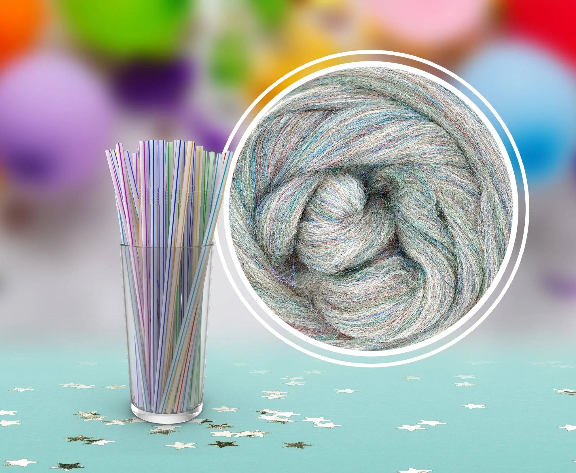 Glitter White/Multi Colour - World of Wool