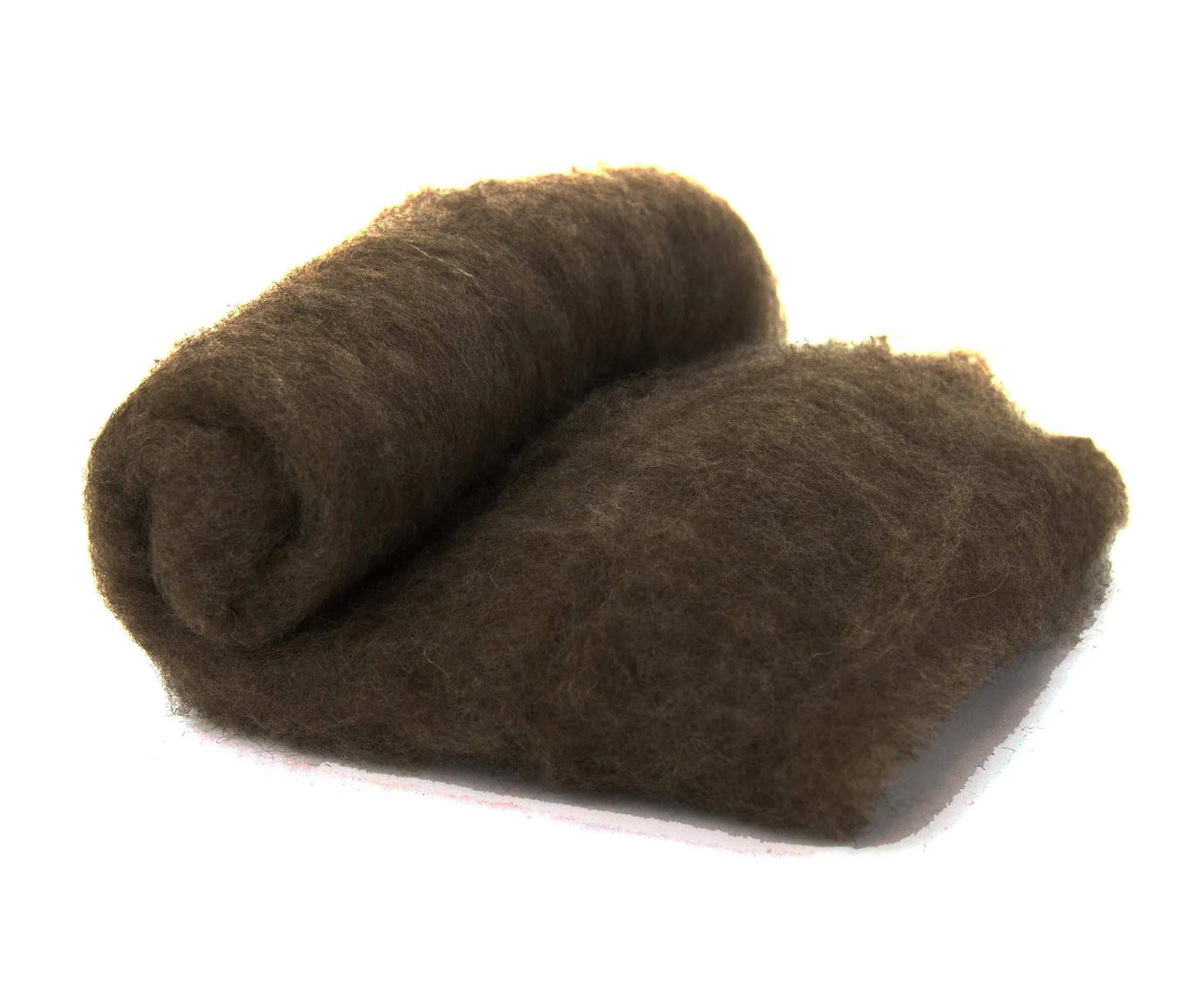 Carded Merino Batt Natural Brown.