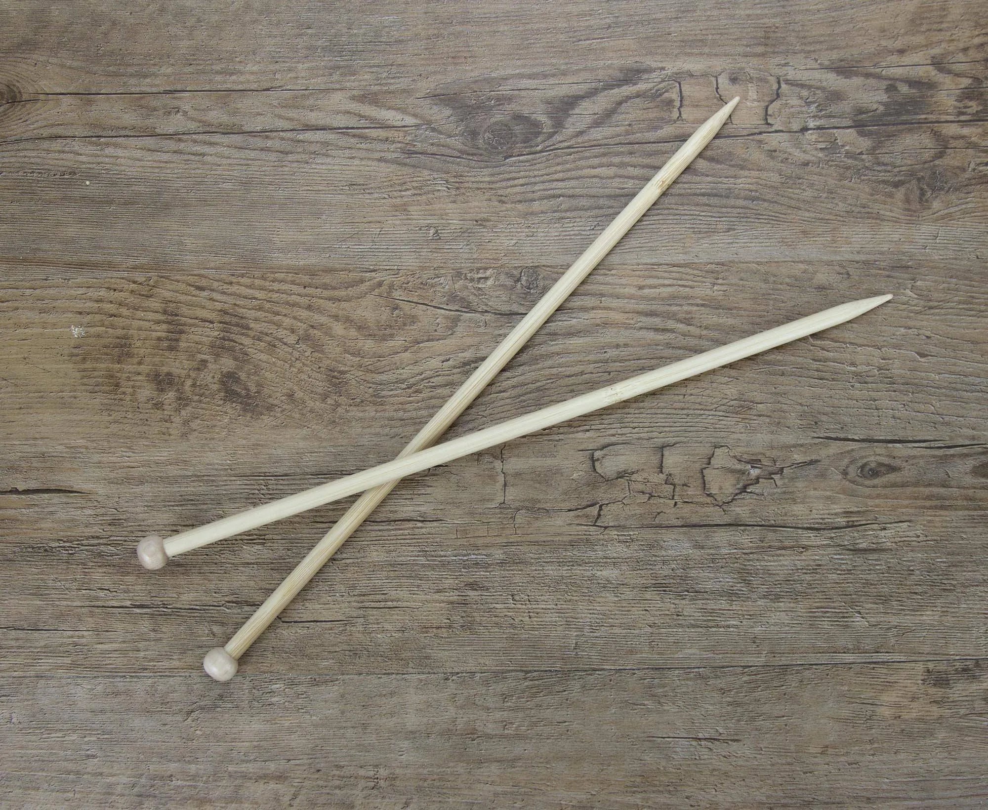 Bamboo Single Point Knitting Needles - 7mm to 12mm.