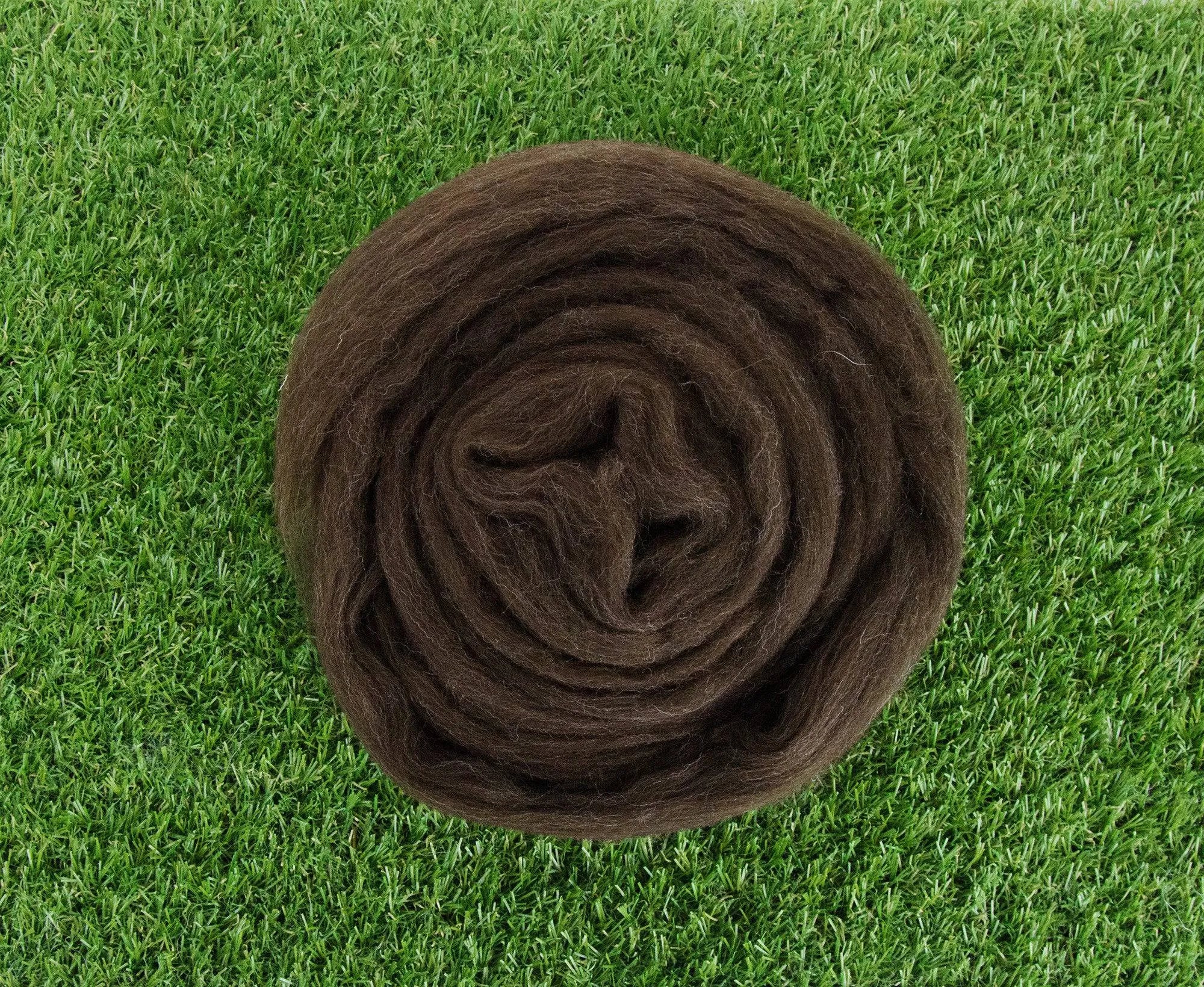 Brown Corriedale Top.