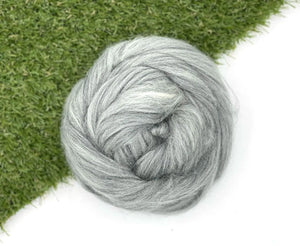 Grey Blue Faced Leicester Top Natural Wool Top WoW