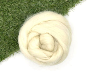 White Blue Faced Leicester Top Natural Wool Top WoW
