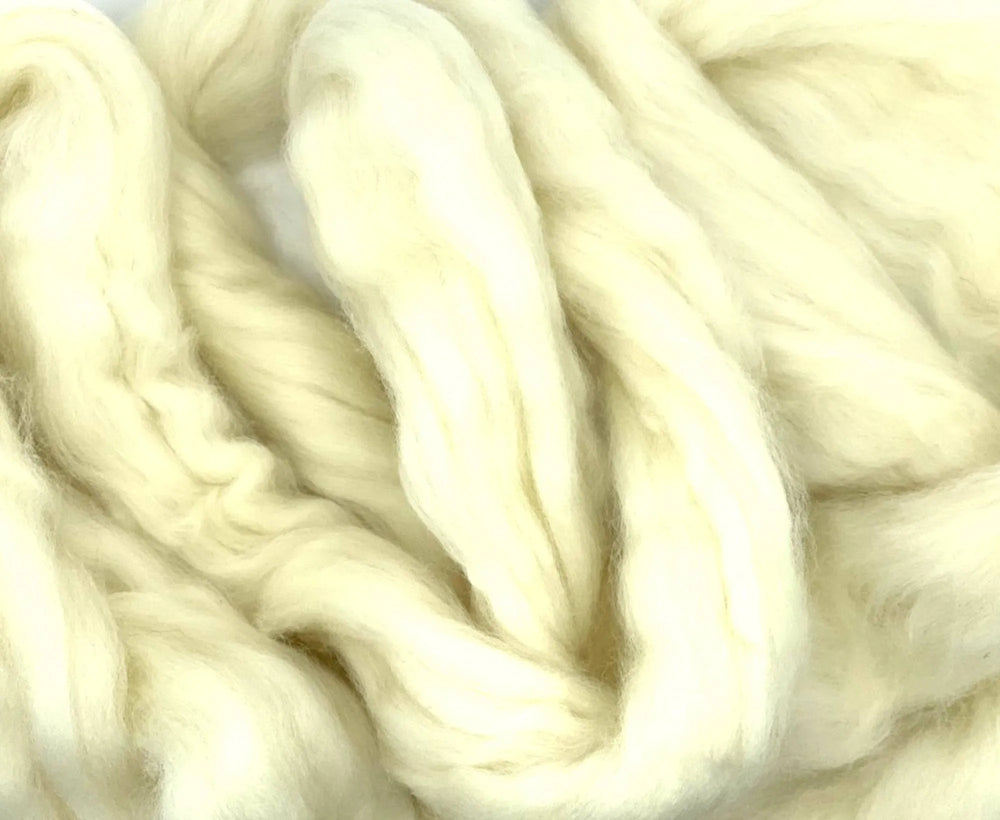 White Blue Faced Leicester Top Superwashed.
